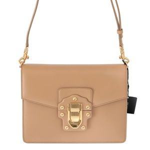 Dolce & Gabbana Beige Leather Lucia Shoulder Messe